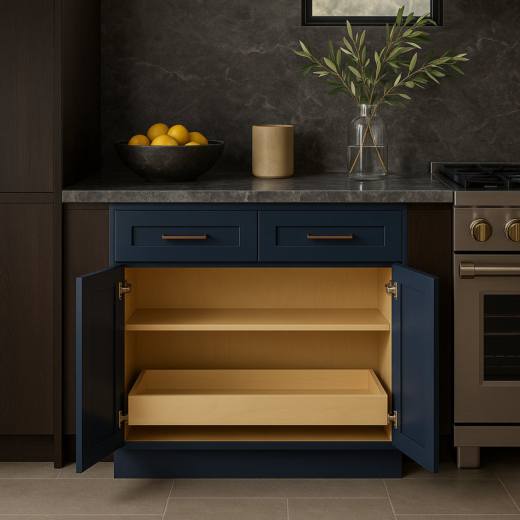 Home Decorators Collection Newport Mythic Blue Kitchen Cabinet