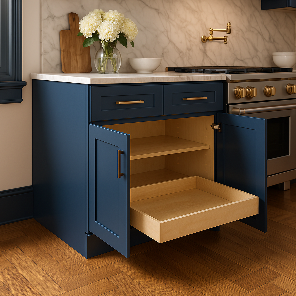 Home Decorators Collection Newport Mythic Blue Kitchen Cabinet