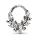 Piercing con ramoscelli di zirconi in Titanio G23 - Piercing per Lobo, helix, daith, septum