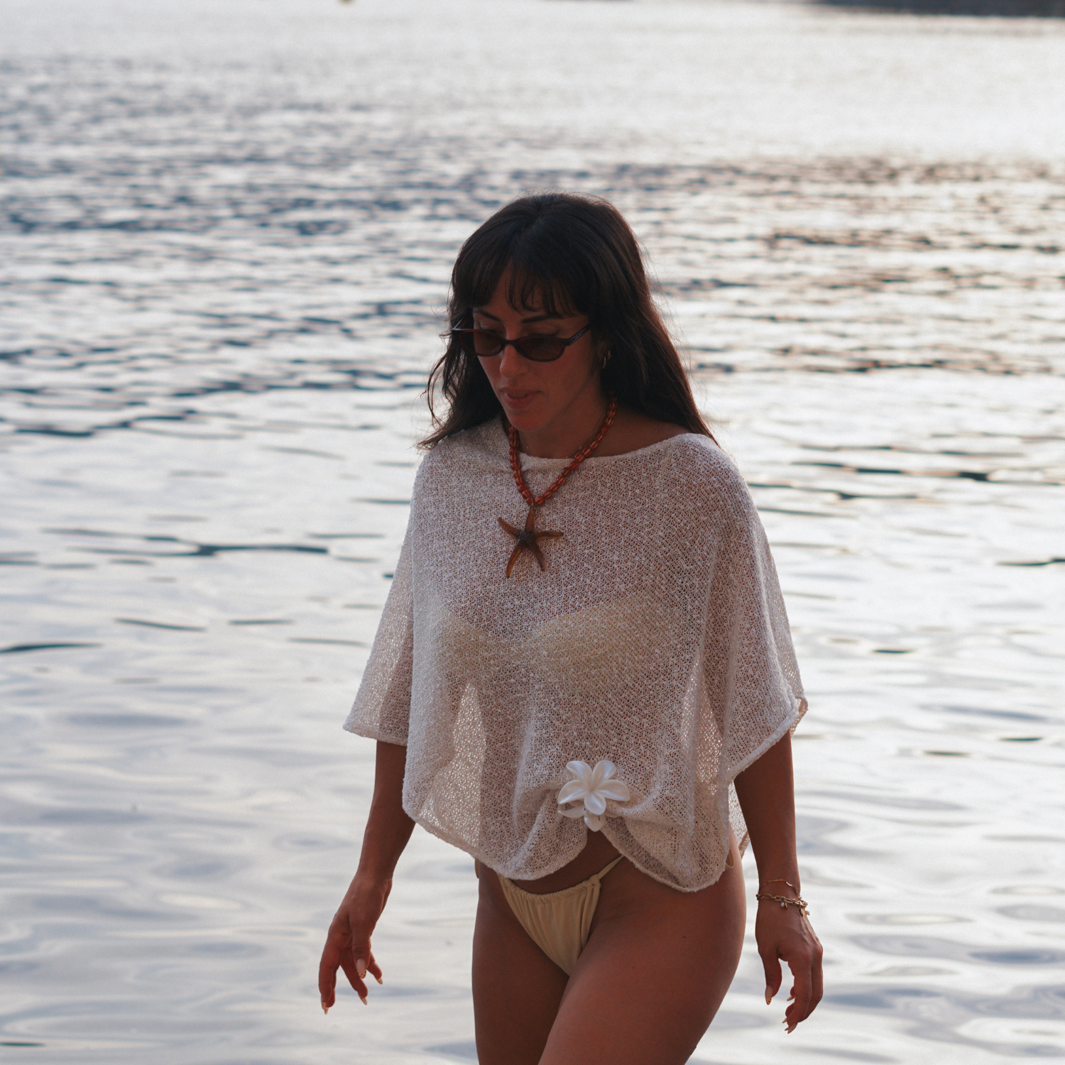 Odette - Collier céramique rouge grande étoile de mer