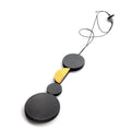 BEVERLY SMART pendentifs Collier Bauhaus 03 – Collier Pendentif Noir et Doré en Cuir