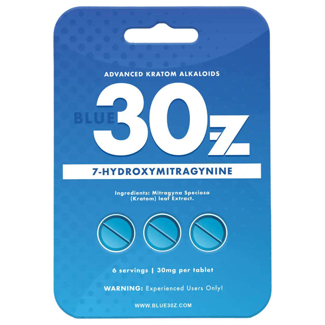 Blue 30z 7-Hydroxymitragynine Tablets - 3ct (30mg Each)