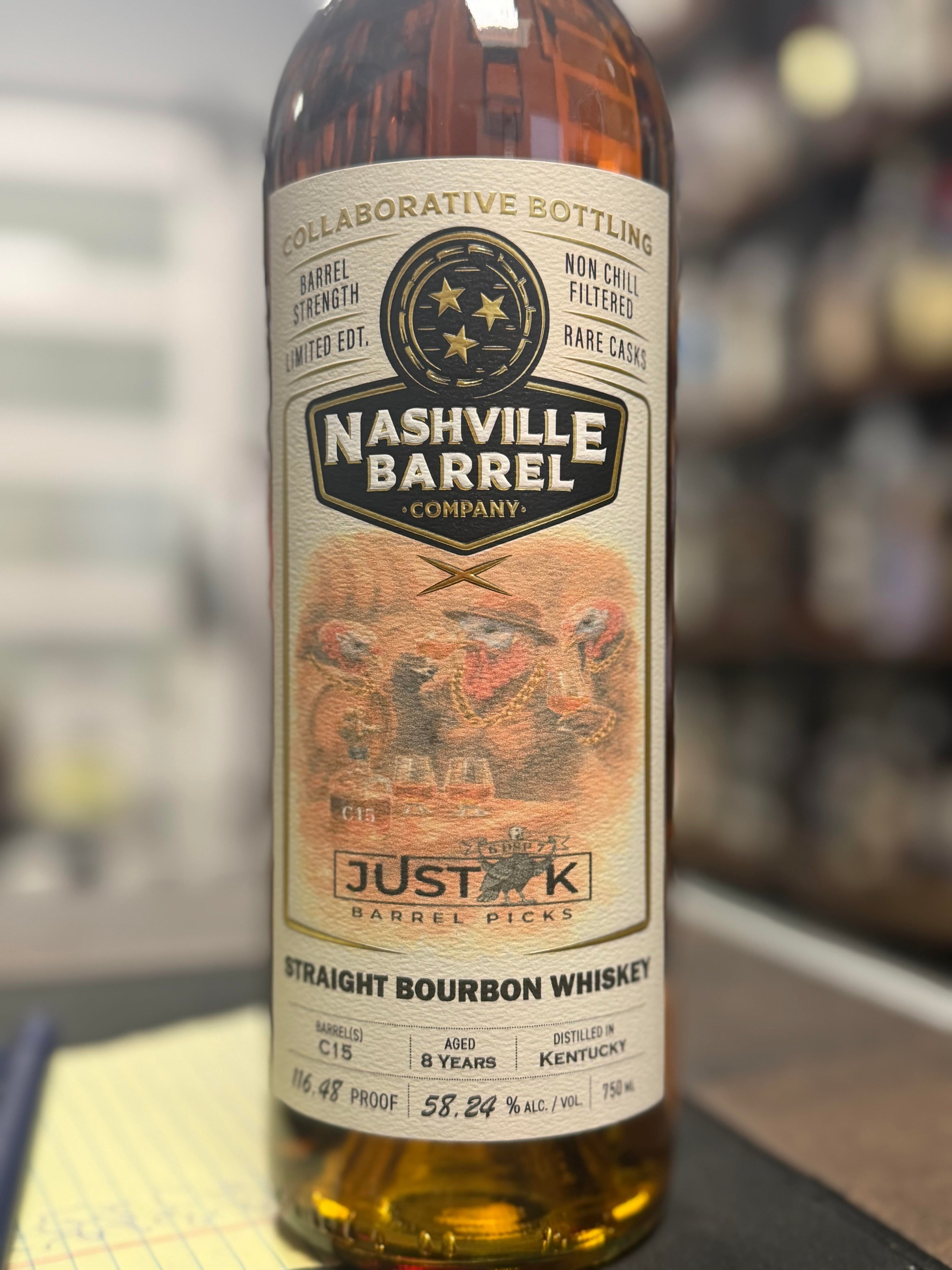 Nashville Barrel Co 8yr Single Barrel Bourbon - C15 - 116.48 Proof - "Just Ok Group"
