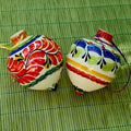Ornament Sphere 3D Shape Set of 2 MultiColors