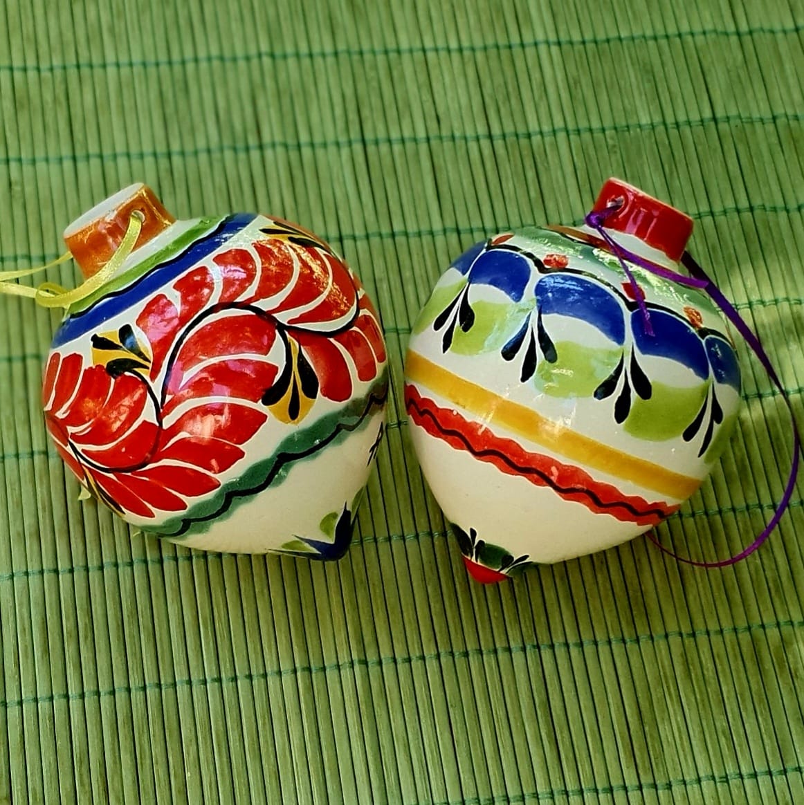 Ornament Sphere 3D Shape Set of 2 MultiColors