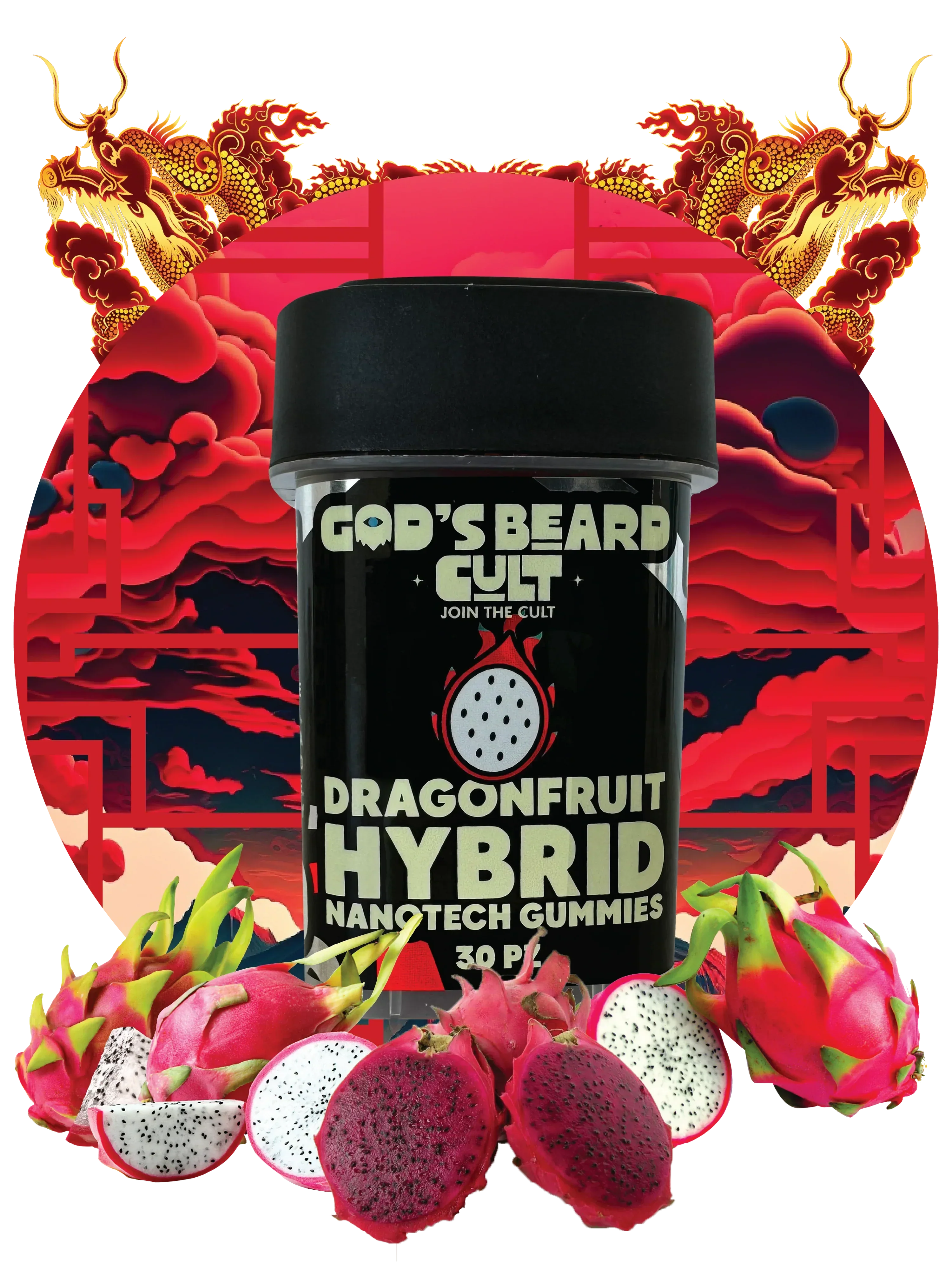 Nanotech-Gummies | Dragonfruit Híbrida | Gods Beard Cult