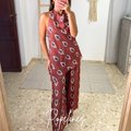 Conjunto vega estampado teja