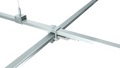 Top view of a Slimline Track Busway run crossing over another run with an intersection clamp