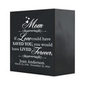 Custom Memorial 6x6 Shadow Box Urn Mom, If Love Could holds 53 cu in - LifeSong Milestones