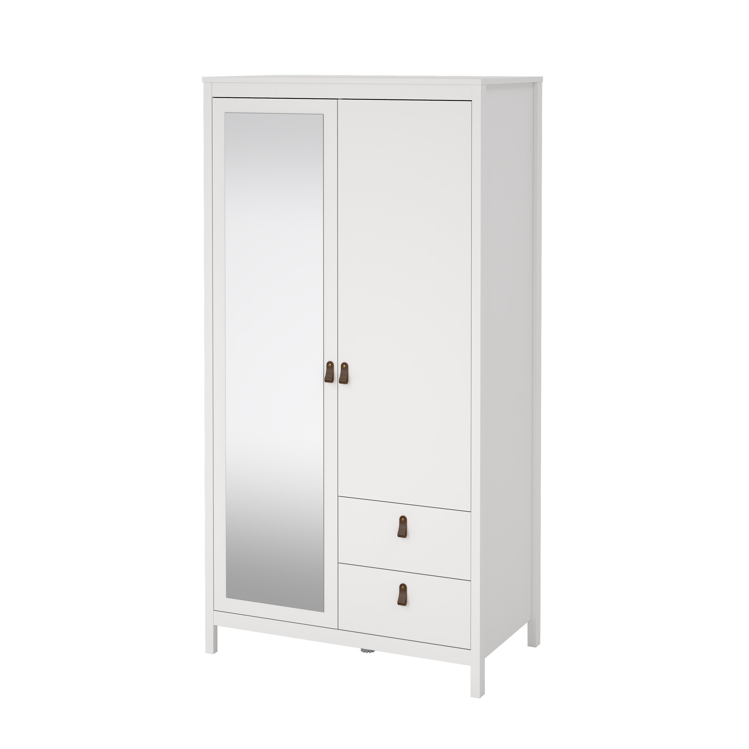 TVILUM Madrid Garderobe med 1 dør + 1 spejldør + 2 skuffer Parcel