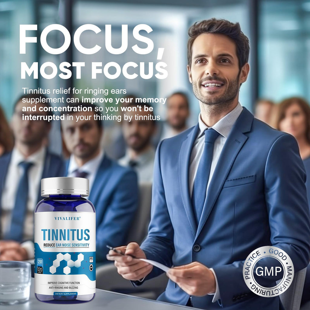 Front label of DQQI Tinnitus Relief box showing ingredients