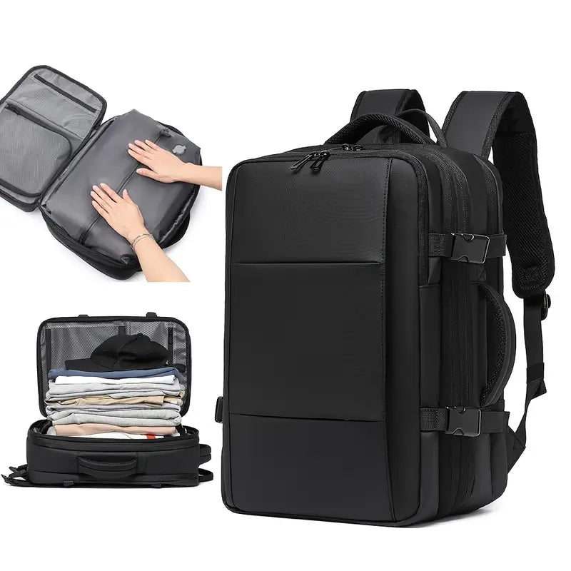 Resilvery Travel Men 17 Inch Laptop Backpack Vacuum Compression Backpack *  Capacity School Backpack Expand Outdoor Backpack