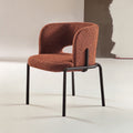 Black steel frame dining chair with brushed gunmetal legs, modern design, by BEACON, model DC022A.