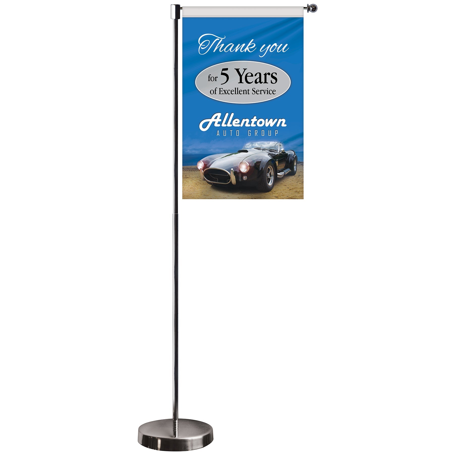 11 to19.7 inch Metal Telescopic Flagpole with Single Reverse Ban
