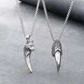 Kemstone Wolf Tooth Pendant Necklace Stainless Steel Eagle Claw Design for Men Silver 60cm KP117057-LU