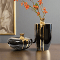 Ceramic black and gold vase - Bennys Beauty World