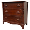 Vintage Mahogany Wood Dresser 3-Dovetailed Drawers with Solid Wood Pine handles