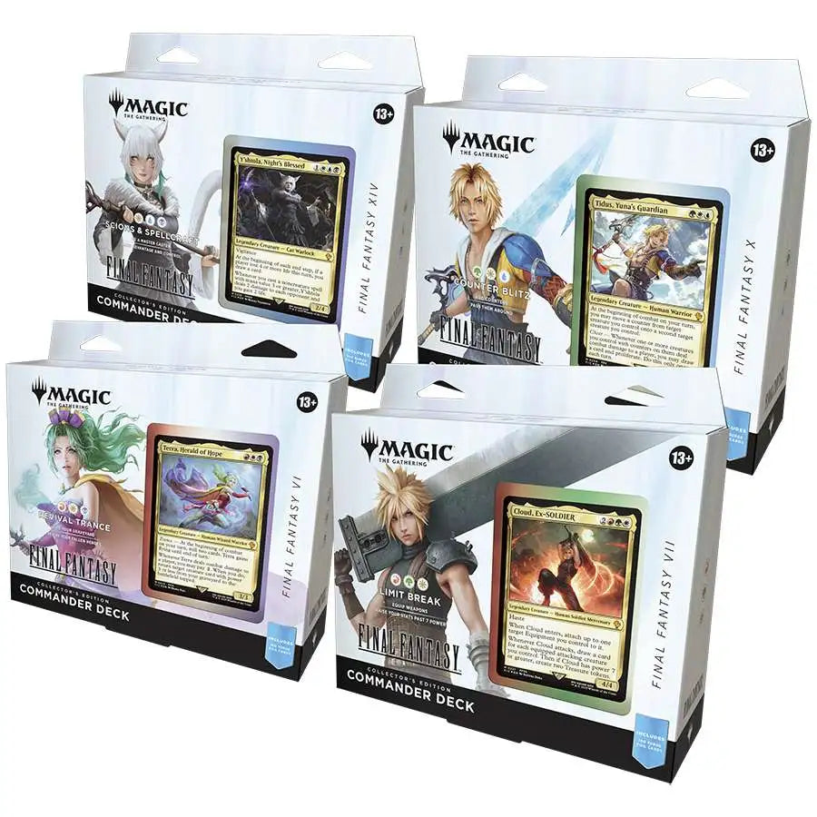 Magic The Gathering Final Fantasy Set of 4 COLLECTOR Commander Decks  Wizards of the Coast