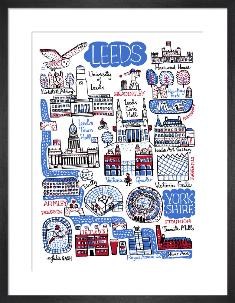 Leeds by Julia Gash. Framed art print.