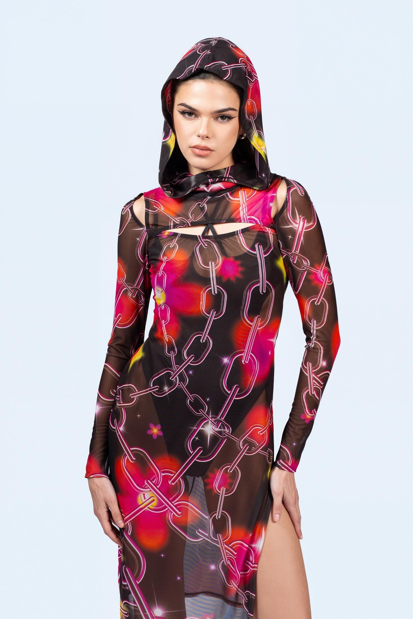Target Tangle Mesh Hooded Dress