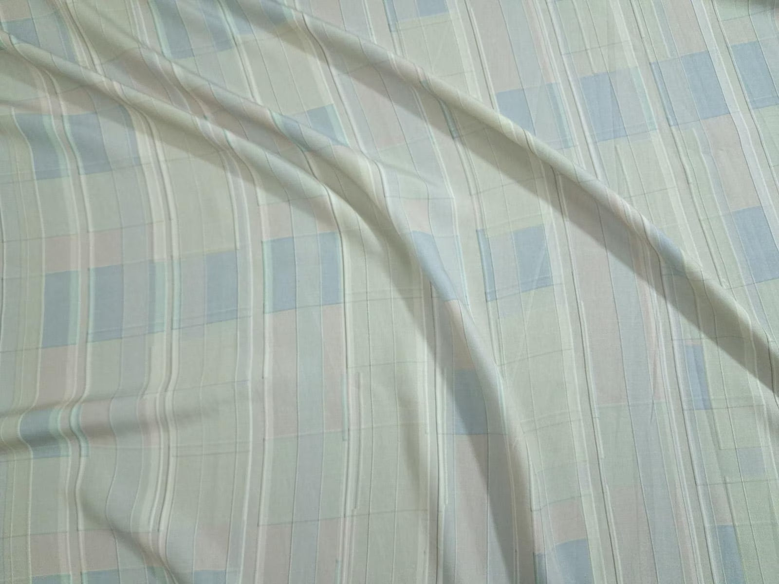 Tencel Fabric by the Yard | Digital Printed Tencel Dress Fabric | Cloud Plaid Print