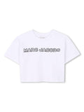 T-shirt con applicazione logo per bambina Marc Jacobs Kids bianco con design crop W60461 10P THE MARC JACOBS KIDS