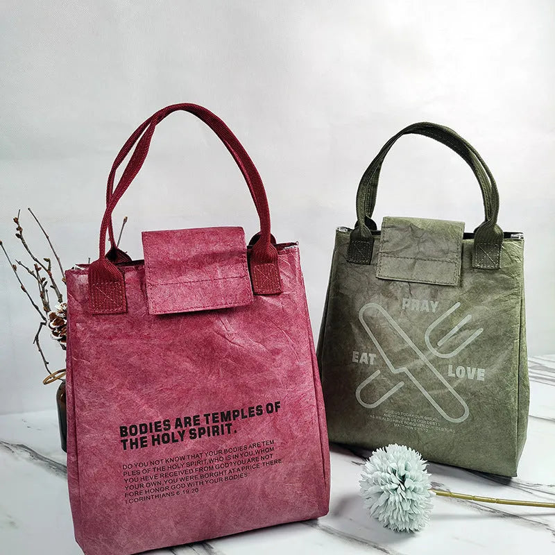 Insulation Bag Aluminum Foil Thickened Lunch Box Bag Dupont Paper Art Meal Bag Light Handbag Office Worker With Meal Lunch Bag - Bellarte Enchanté Insulation Bag Aluminum Foil Thickened Lunch Box Bag Dupont Paper Art Meal Bag Light Handbag Office Worker With Meal Lunch Bag