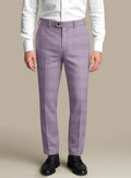 Italian Murano Esar Lavender Wool Linen Silk Pants - StudioSuits