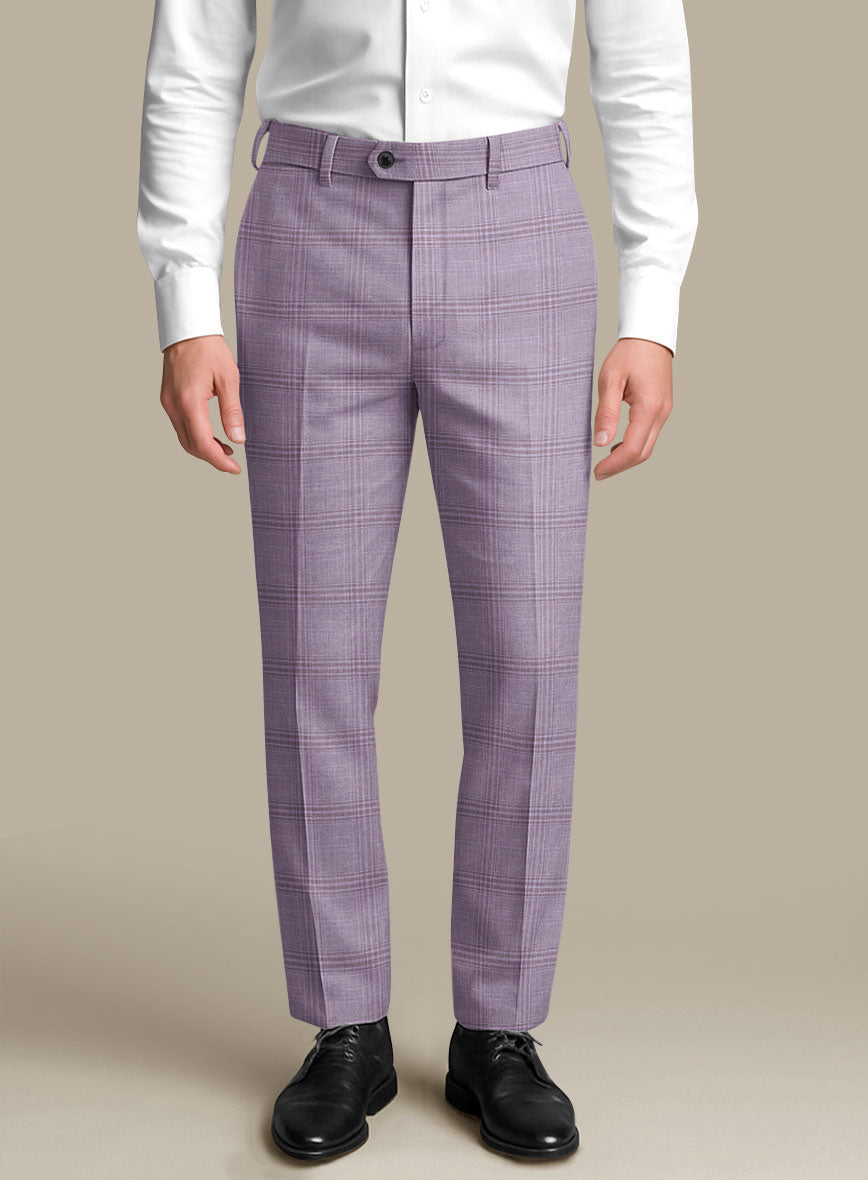 Italian Murano Esar Lavender Wool Linen Silk Pants - StudioSuits