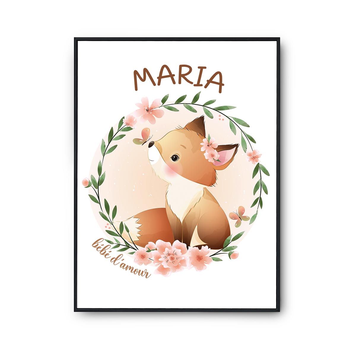 Affiche Maria Bébé d'amour Renard - Planetee
