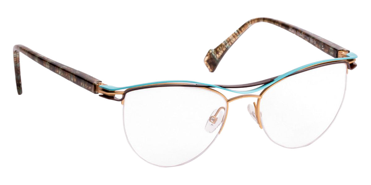 J.F. Rey JF2856 5024 52 - Satin Gold/Blue Lagon/Brown #id:jfrjf28565024_s:100100