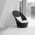 Boxhill's Kingston Sunchair Lounge with Wheels lifestyle image beside hanging white fabric