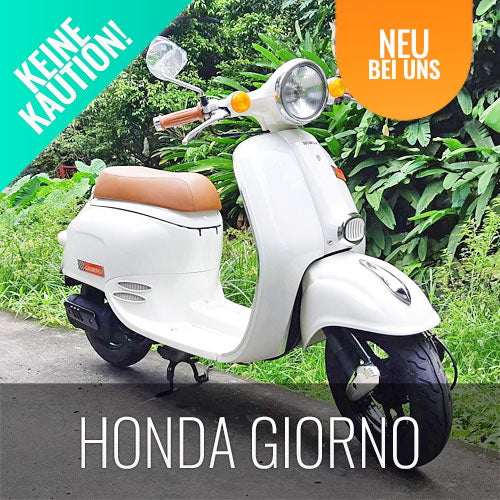 Roller mieten Koh Samui Honda Giorno Einsitzer ohne Reisepass mit Lieferung