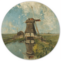 Label2X Muurcirkel Muurcirkel molen aan een poldervaart