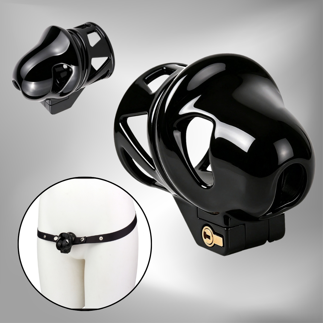 Black Glans Chastity Lock Male Cock Cage BDSM Penis Restraint Devices