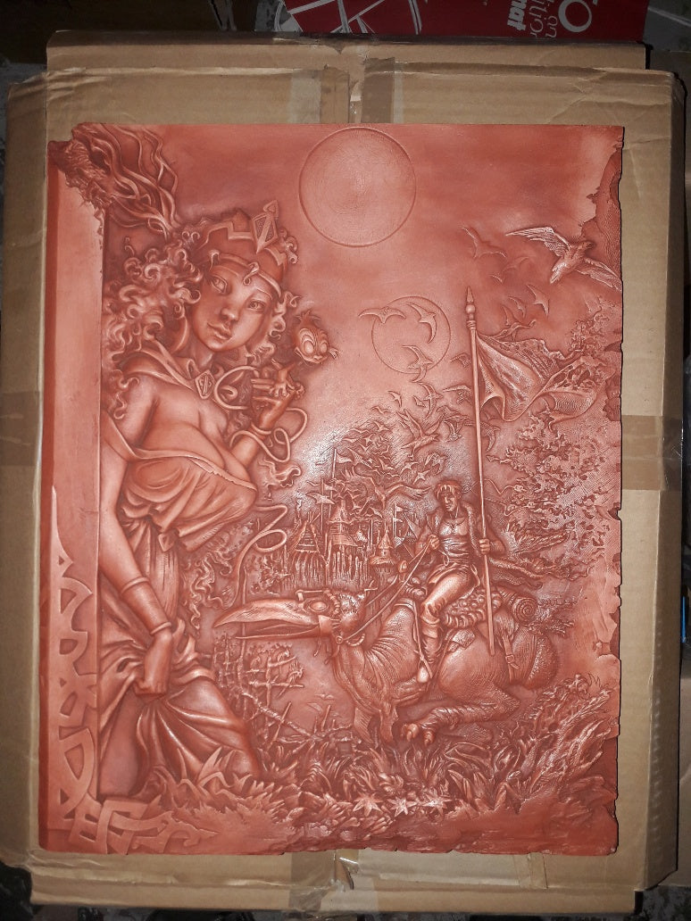 Quête de l'oiseau du temps : bas relief avec Mara