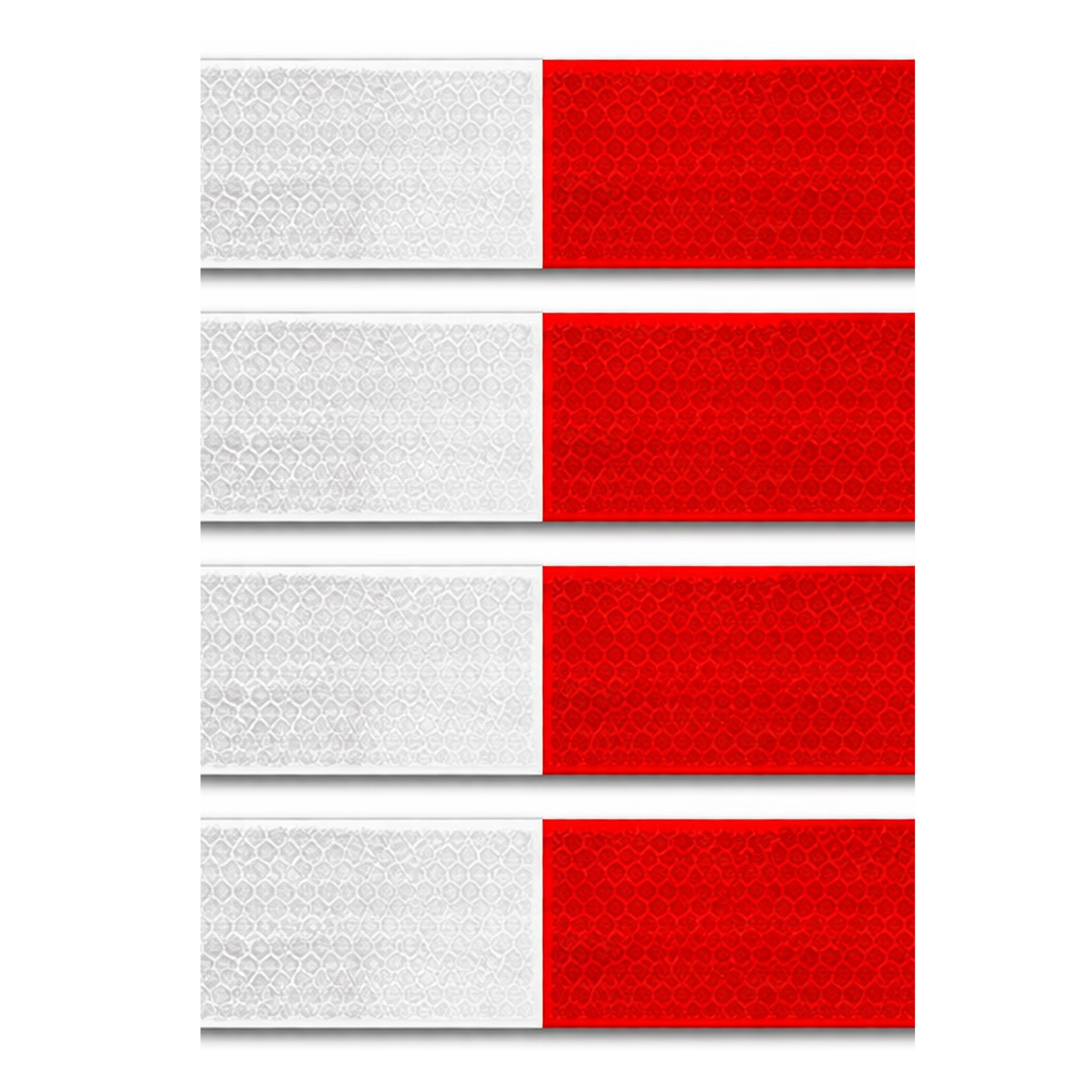 Mini 3" Red & 3" Reflective White DOT Reflectors | Reflective Tape 2" x 6" Conspicuity Strips Waterproof Safety Caution Tape for Trailer Trucks