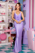 PORTIA & SCARLETT PS25231 Deep V-Neck Sleeveless Ruched Bodice Prom Gown