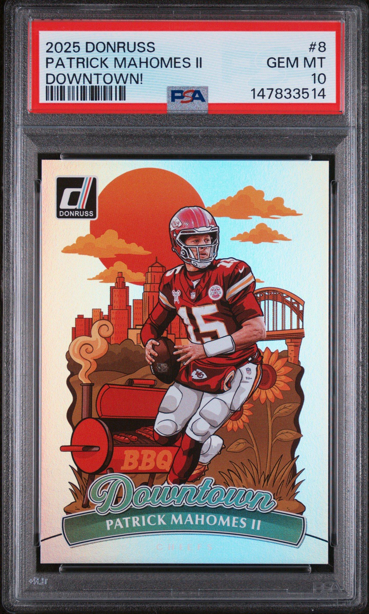2025 Panini Donruss Downtown 8 Patrick Mahomes Ii PSA 10