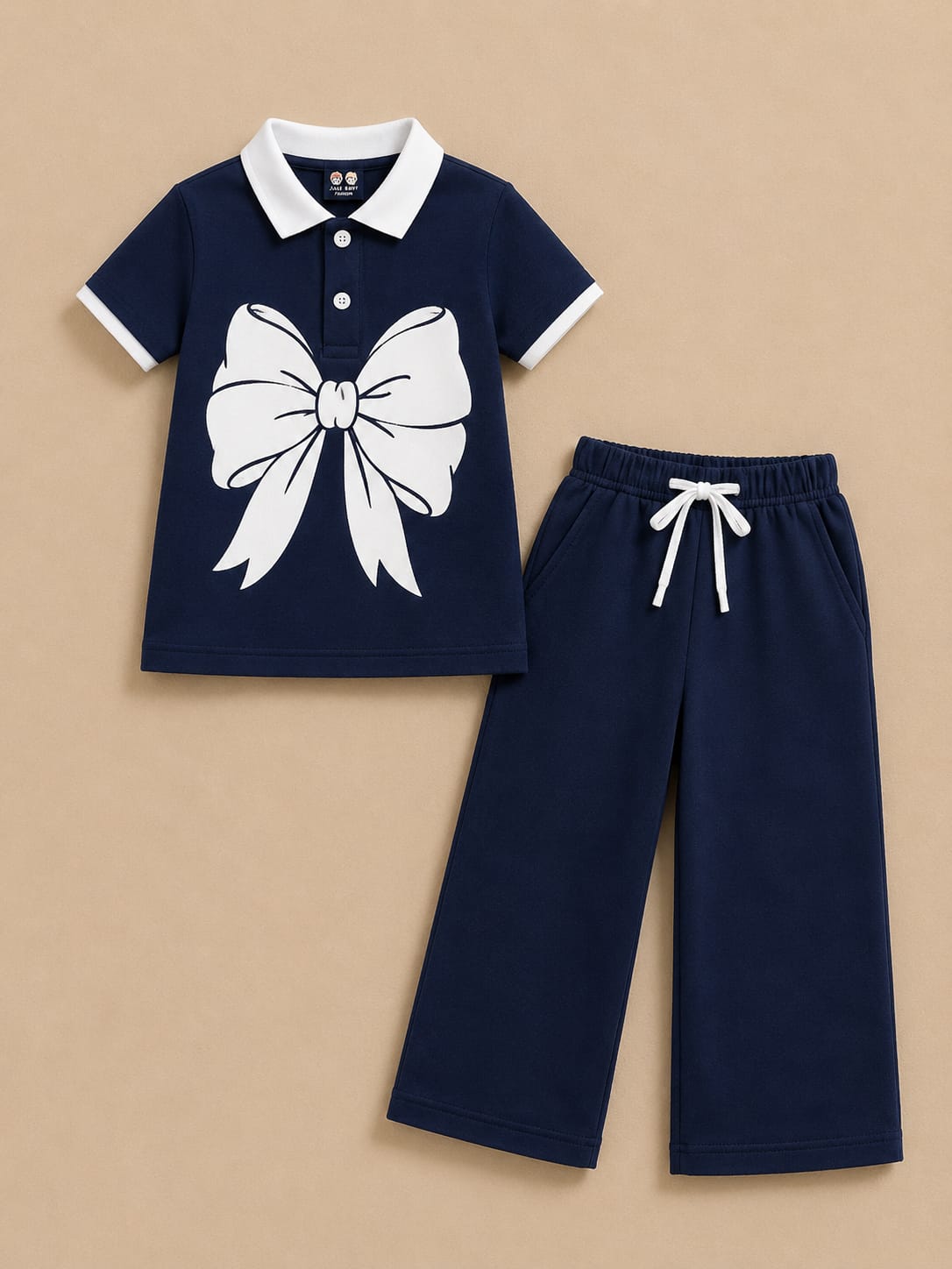 Moonlight Bow Polo Summer T-shirt and Trouser