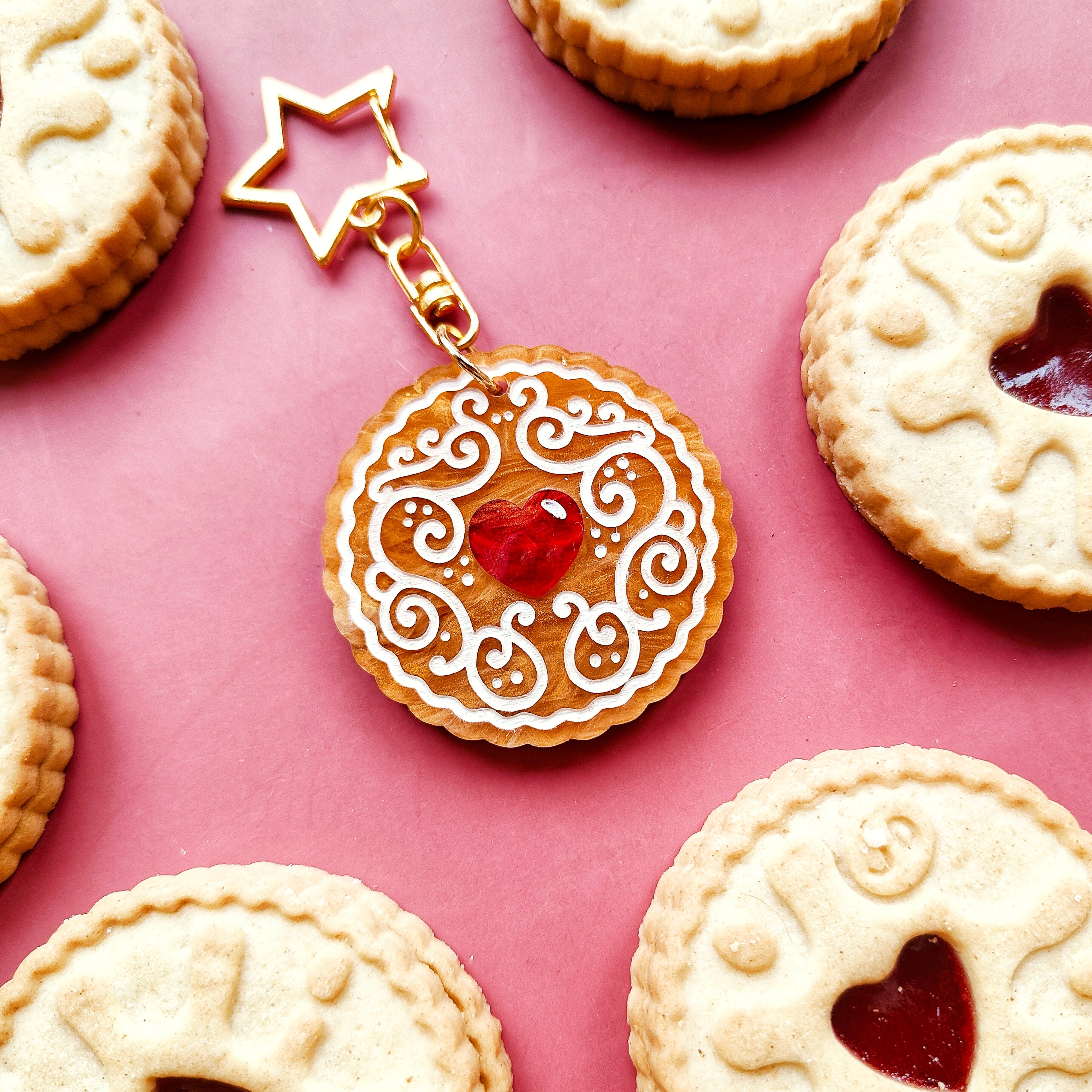 Jammie Dodger bag charm / keyring