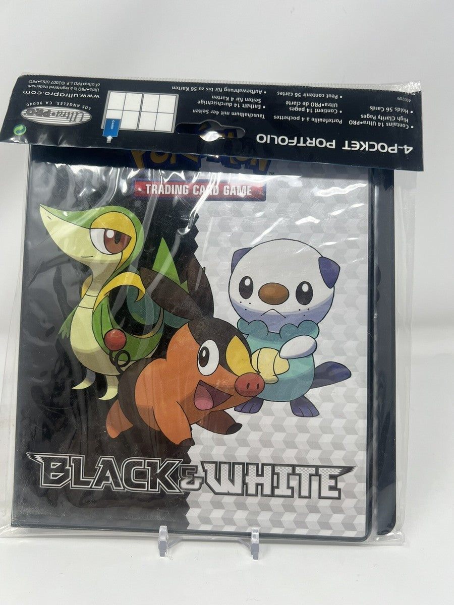 Pokemon Ultra Pro 4 Pocket Portfolio Binder Black & White Base new
