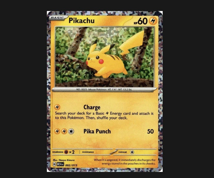 Pikachu 002/015 McDonald's 2024 Holo Pokémon Card 🔥 Rare Chase Mint
