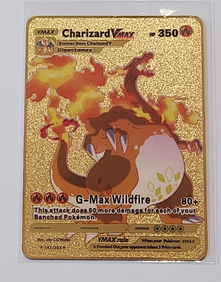 2020 POKEMON CHARIZARD VMAX GOLD METAL CARD