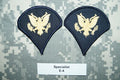 US Army FEMALE DRESS BLUE Rank E-4 Military Patch - Sew On- USED AUTHENIC