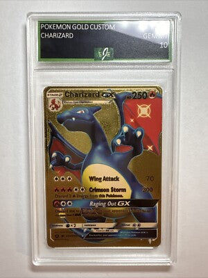 Pokémon Charizard GX 250HP Gold Foil Fan Art Card