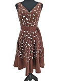 Nine West Woman's Brown Polka Dot Fit & Flare Dress Size 4 Gussett Form Fitting