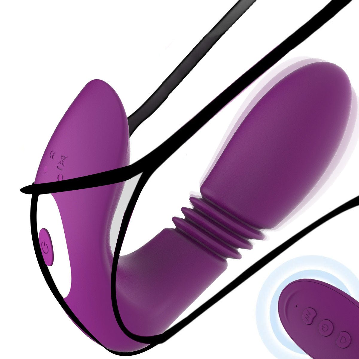 Secret Rhythm - Wearable Thrusting Vibrator with Remote Control & 15 Modes - Peach Secrets