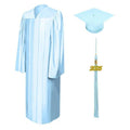 Shiny Light Blue Bachelors Academic Cap & Gown - Graduation Gown