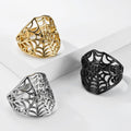 Kemstone Spider Web Hollow Ring for Men Stainless Steel Gothic K-R1180